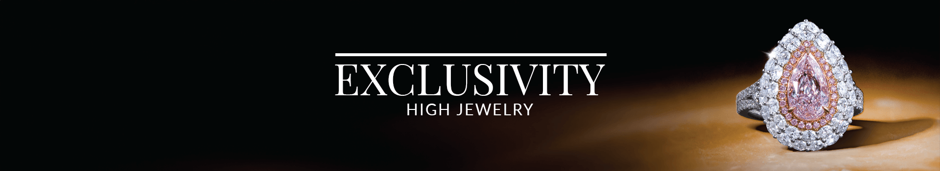 Teardrop-shaped pink diamond ring with two layers of white and pink diamond halos, from Le Vian’s High Jewelry Exclusivity collection.