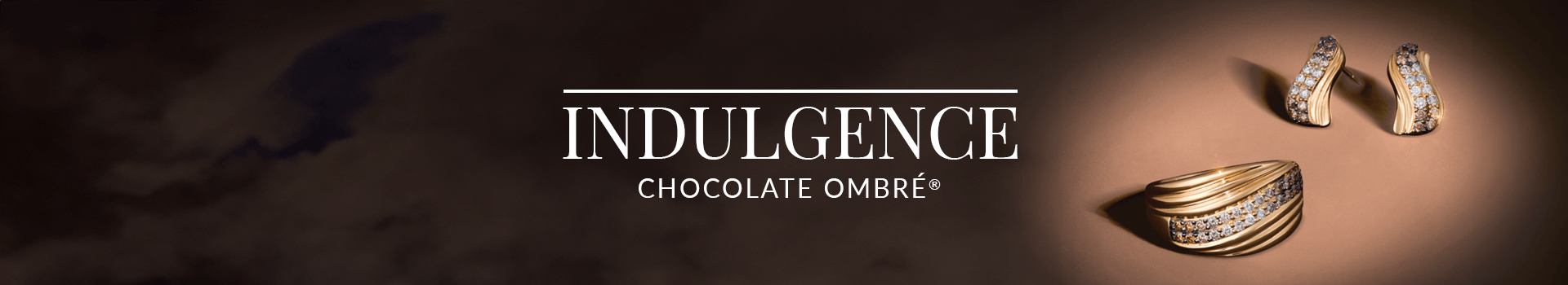 Textured gold jewelry set with ombré rows of Chocolate Diamonds®, reflecting a flowing design, from Le Vian’s Indulgence Chocolate Ombré® collection.