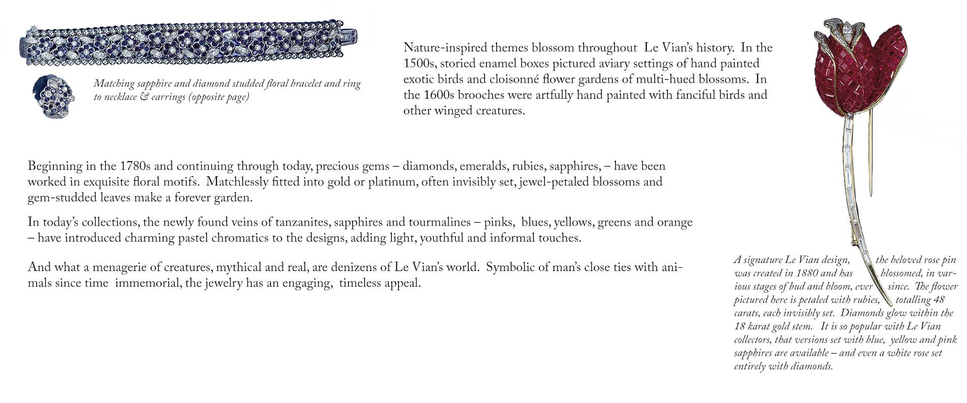 Matching sapphire and diamond studded floral bracelet and ring
